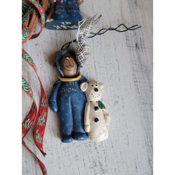 Teddy bear wreath ornament variety snowman Santa hat Xmas set - Picture 6 of 11